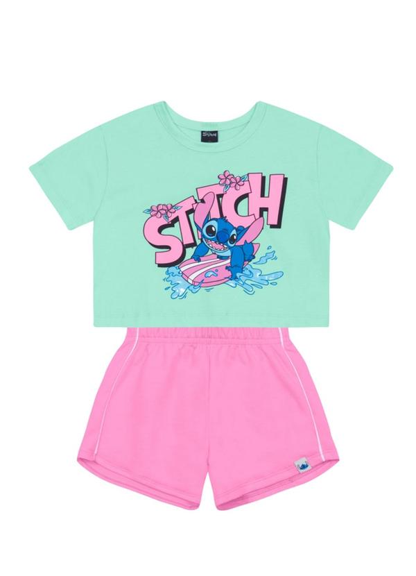 Conjunto Infantil Menina em Meia Malha Verde