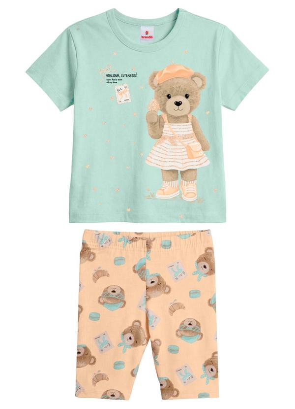 Conjunto Infantil Menina em Meia Malha Verde