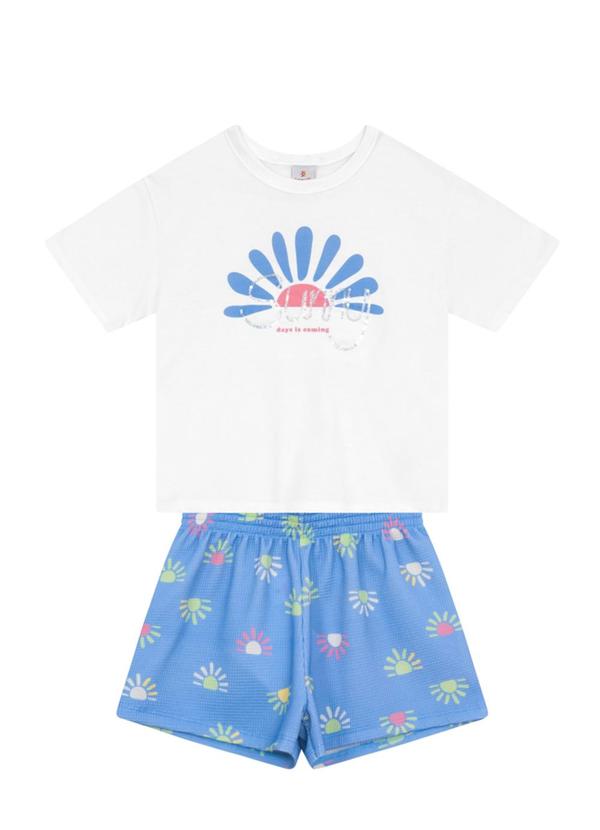 Conjunto Infantil Menina em Ribana Branco