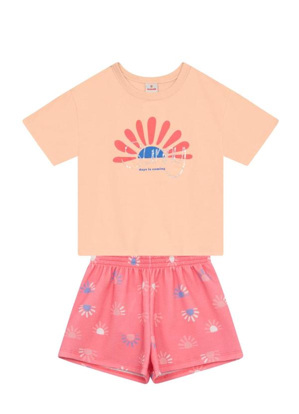 Conjunto Infantil Menina em Ribana Rosa