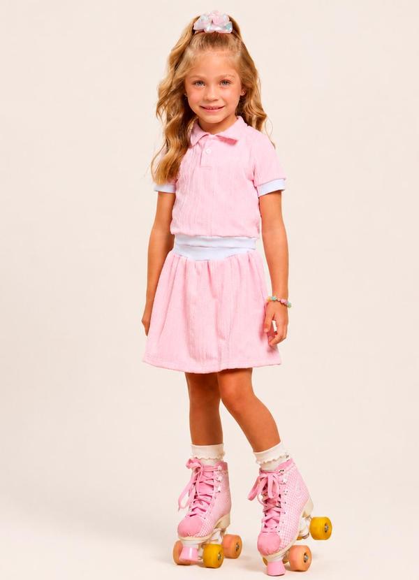 Conjunto Infantil Menina Esportivo Shorts Saia Ros