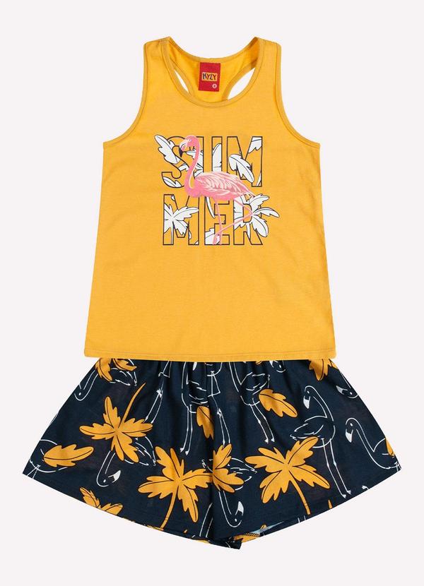 Conjunto Infantil Menina Estampa Amarelo