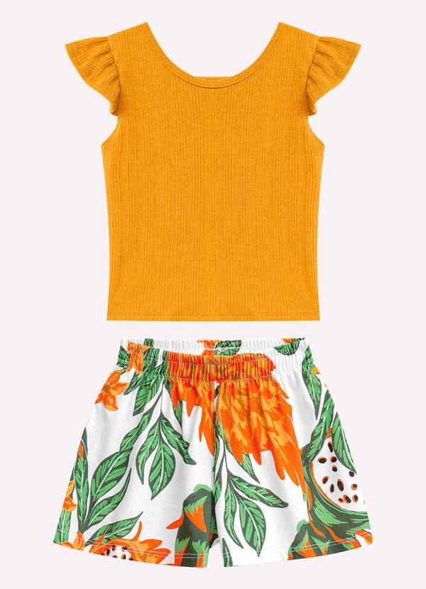 Conjunto Infantil Menina Estampa Amarelo