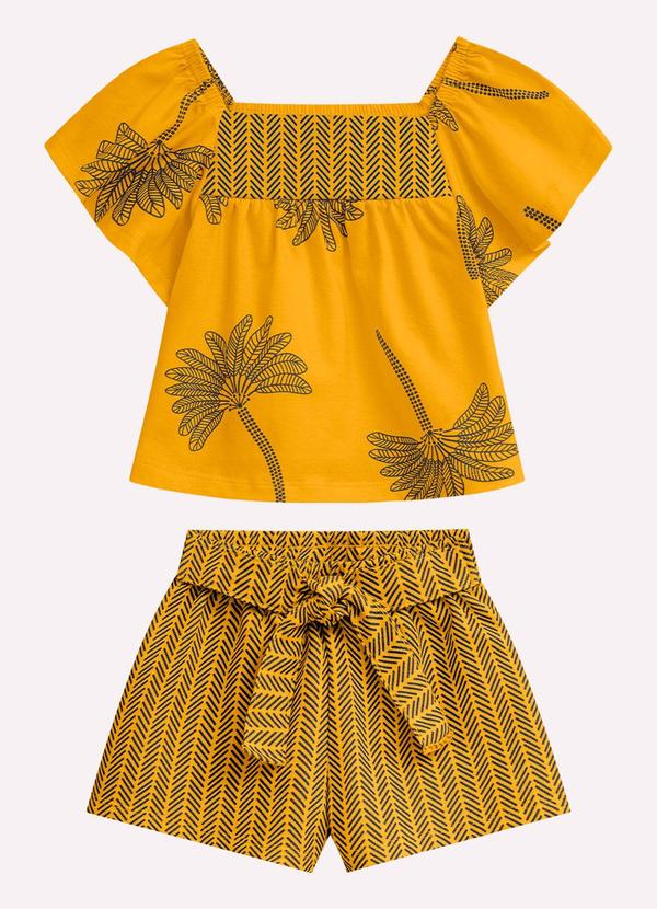 Conjunto Infantil Menina Estampa Amarelo
