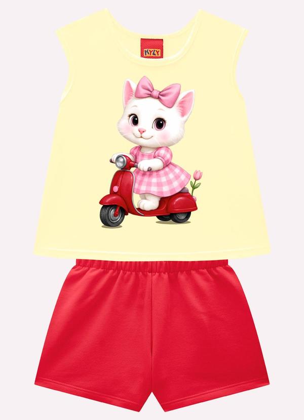 Conjunto Infantil Menina Estampa Amarelo