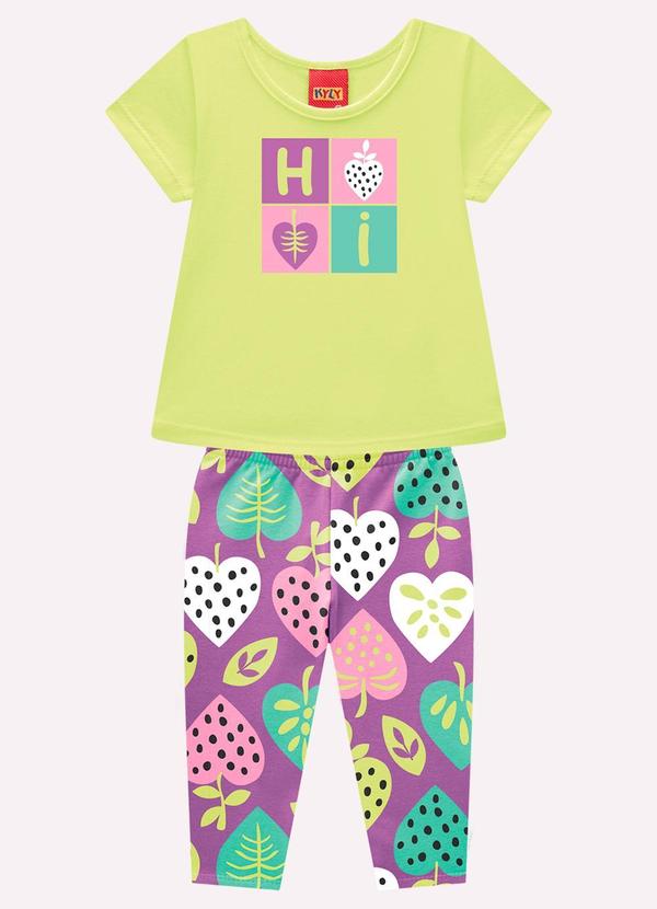Conjunto Infantil Menina Estampa Amarelo