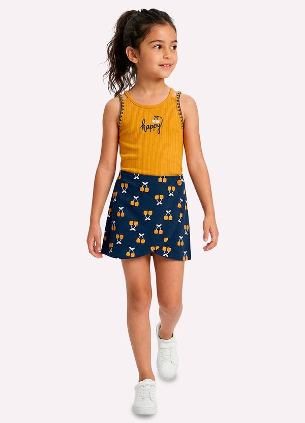Conjunto Infantil Menina Estampa Amarelo
