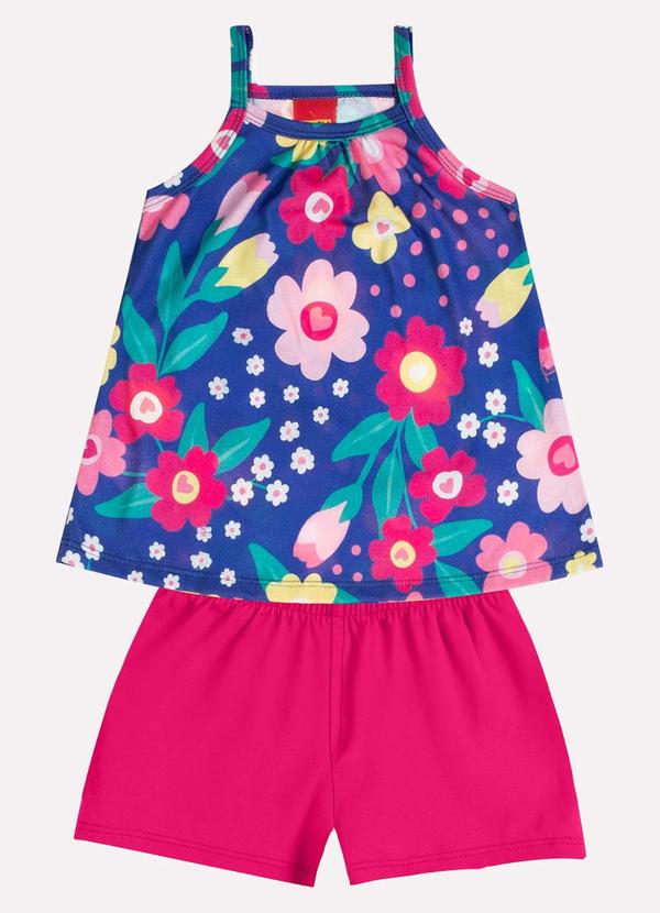 Conjunto Infantil Menina Estampa Azul