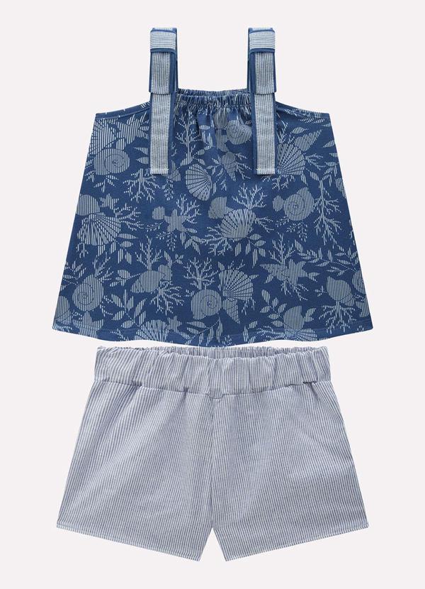 Conjunto Infantil Menina Estampa Azul