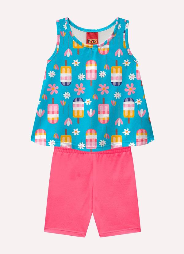 Conjunto Infantil Menina Estampa Azul
