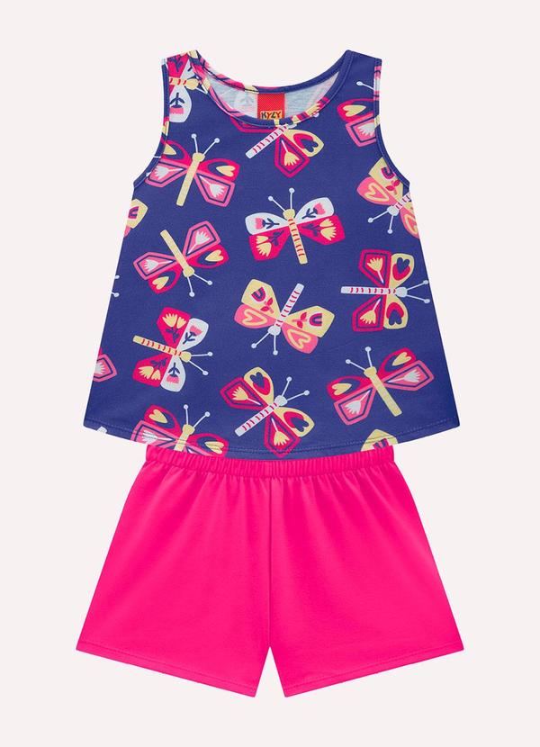 Vista 2 Conjunto Infantil Menina Estampa Azul Kyly Kyly