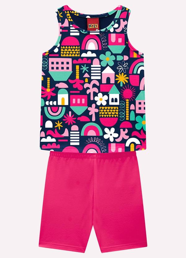 Conjunto Infantil Menina Estampa Azul