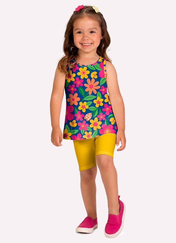 Conjunto Infantil Menina Estampa Azul