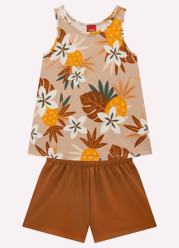 Conjunto Infantil Menina Estampa Bege
