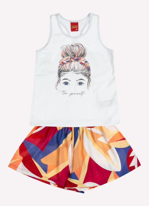 Conjunto Infantil Menina Estampa Branco