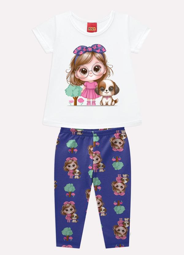 Conjunto Infantil Menina Estampa Branco