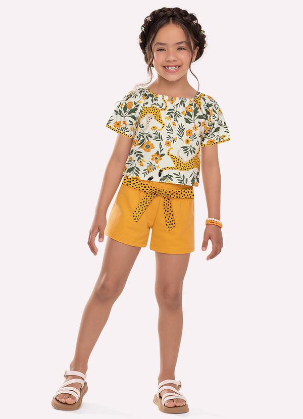 Conjunto Infantil Menina Estampa Branco
