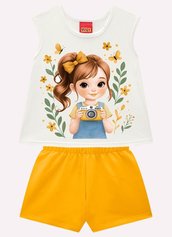 Conjunto Infantil Menina Estampa Branco