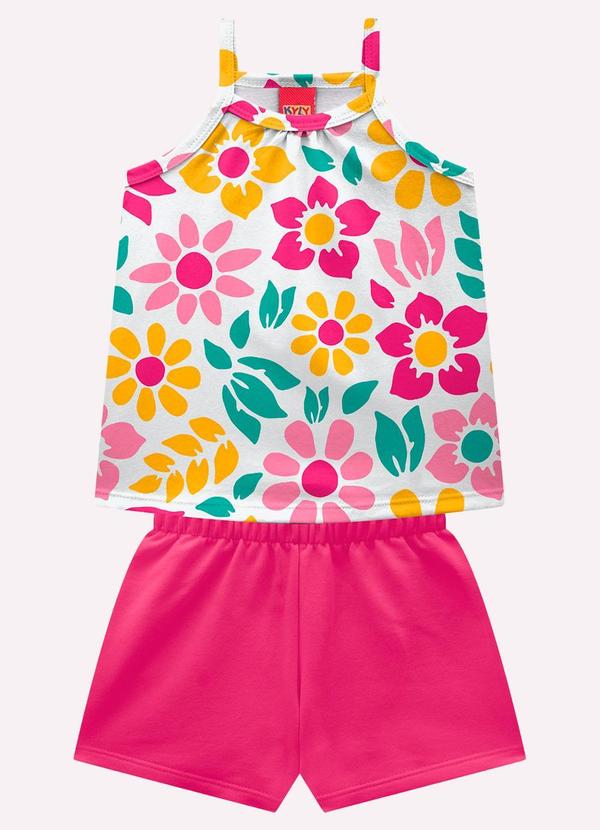 Conjunto Infantil Menina Estampa Branco