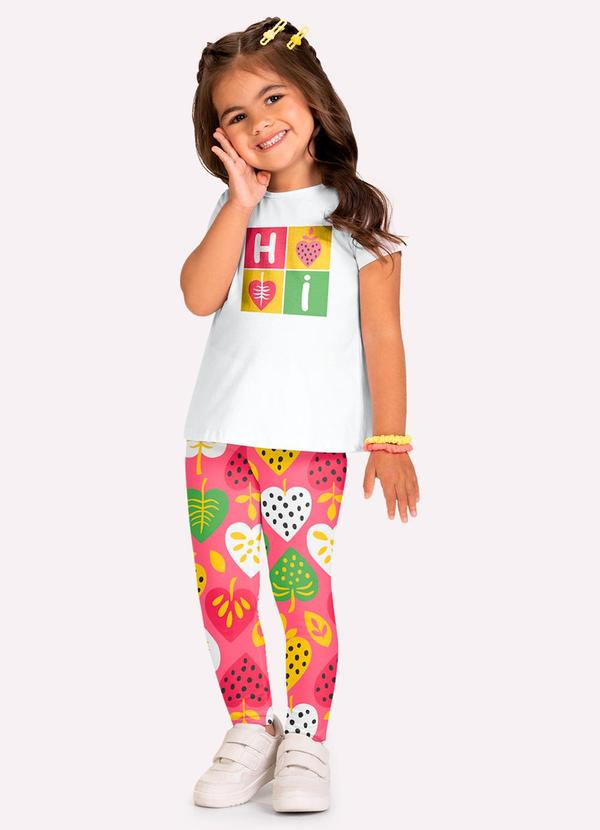 Conjunto Infantil Menina Estampa Branco
