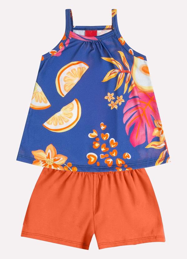 Conjunto Infantil Menina Estampa Laranja