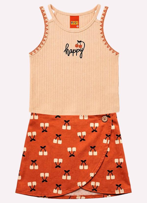 Conjunto Infantil Menina Estampa Laranja
