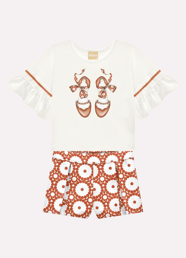 Conjunto Infantil Menina Estampa Milon Bege