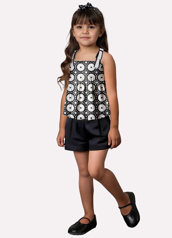 Conjunto Infantil Menina Estampa Milon Preto