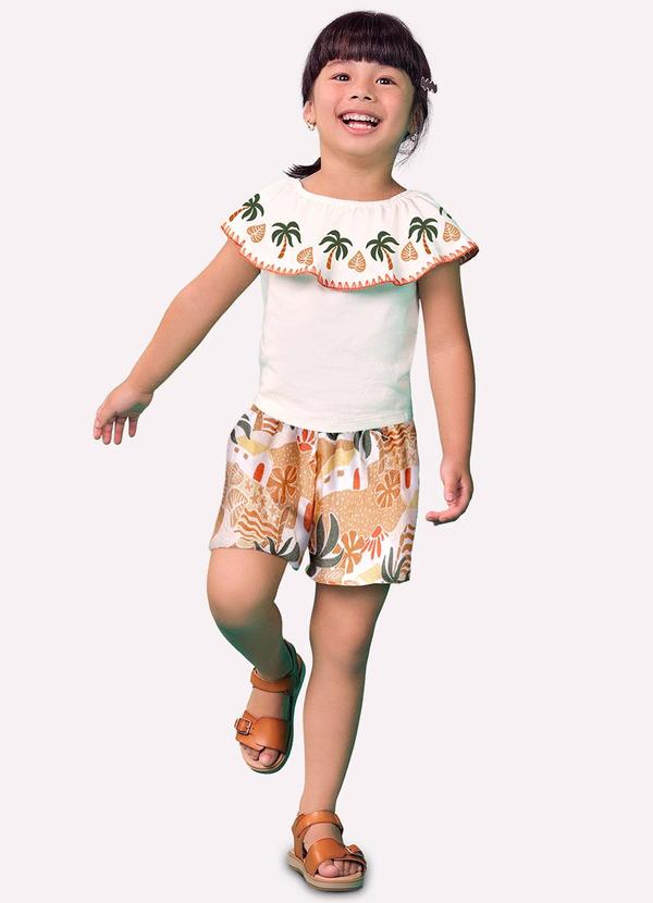Conjunto Infantil Menina Estampa Off White