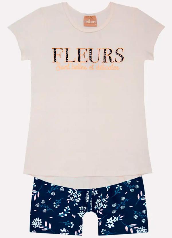 Conjunto Infantil Menina Estampa Off White