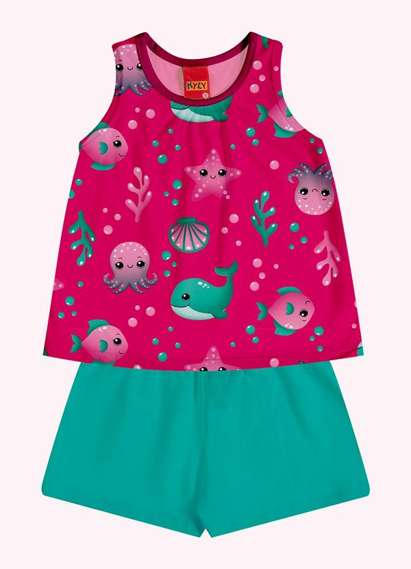 Conjunto Infantil Menina Estampa Rosa