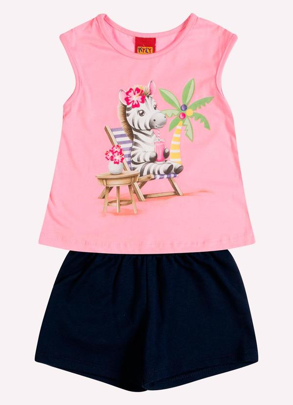 Conjunto Infantil Menina Estampa Rosa