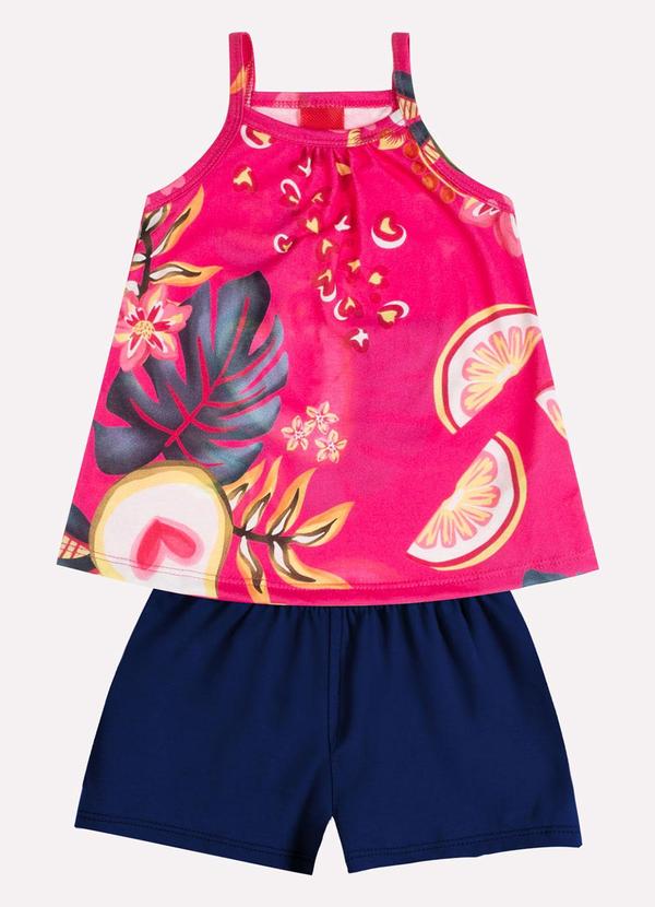 Conjunto Infantil Menina Estampa Rosa