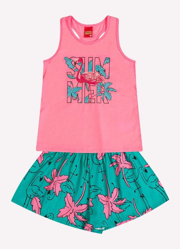 Conjunto Infantil Menina Estampa Rosa