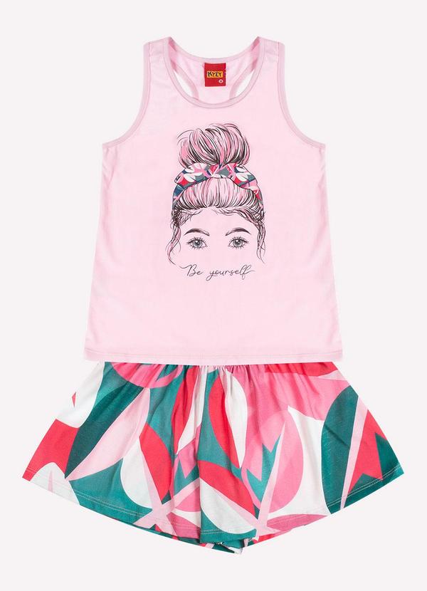 Conjunto Infantil Menina Estampa Rosa