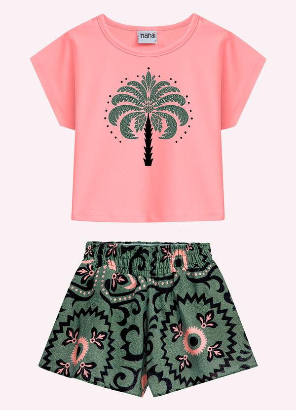 Conjunto Infantil Menina Estampa Rosa