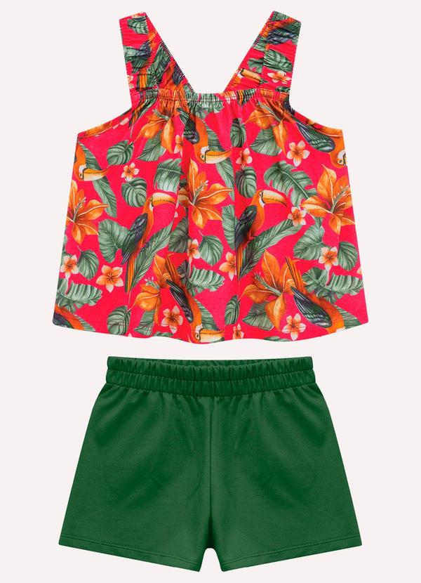 Conjunto Infantil Menina Estampa Rosa