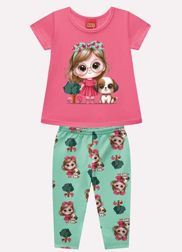 Conjunto Infantil Menina Estampa Rosa
