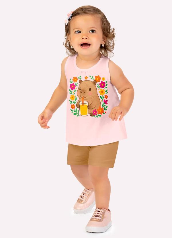 Conjunto Infantil Menina Estampa Rosa