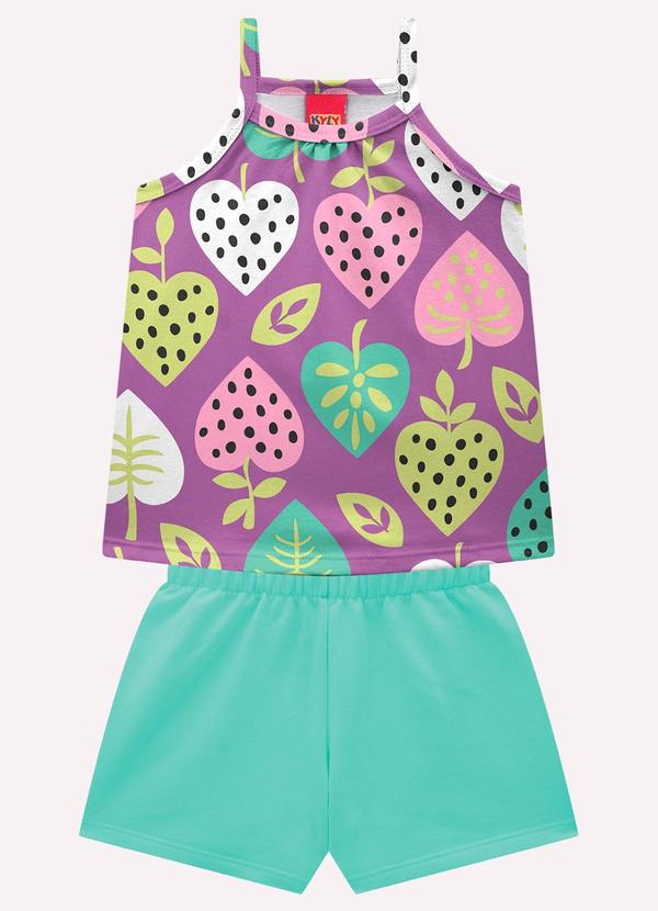 Conjunto Infantil Menina Estampa Roxo