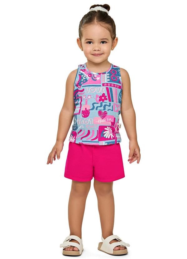 Conjunto Infantil Menina Estampa Verão Azul