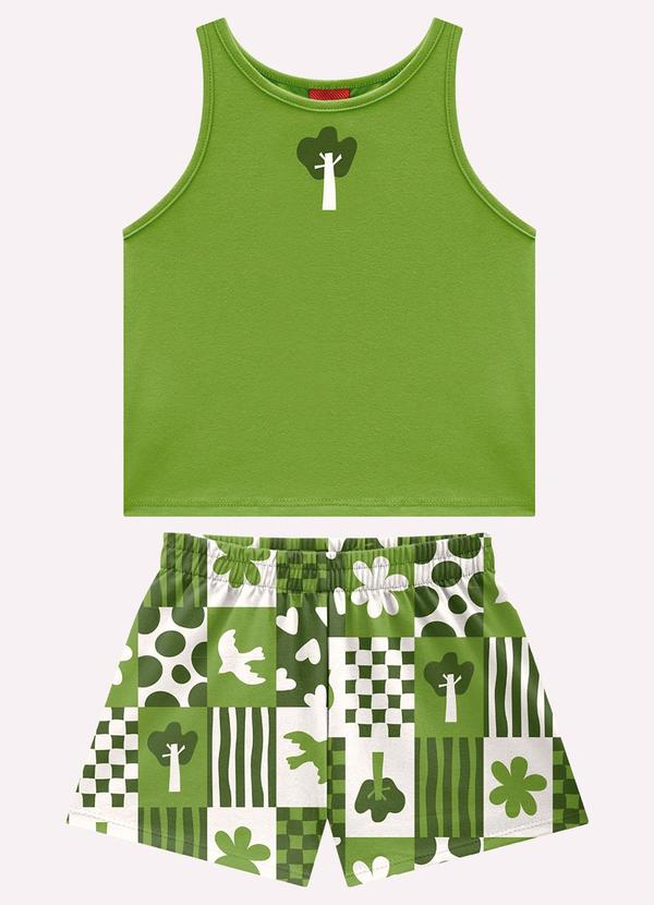 Conjunto Infantil Menina Estampa Verde