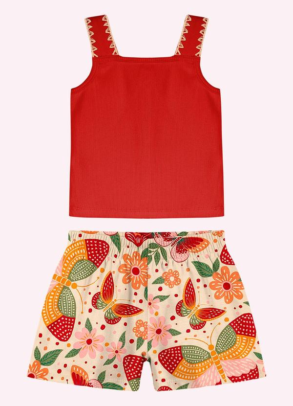 Conjunto Infantil Menina Estampa Vermelho