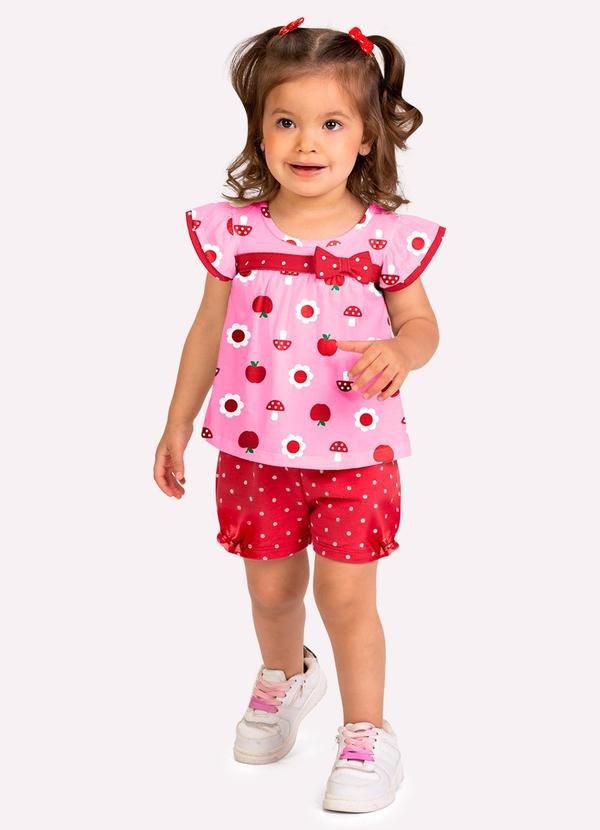 Conjunto Infantil Menina Estampada Rosa