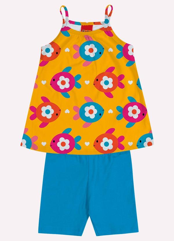Conjunto Infantil Menina Estampado Amarelo