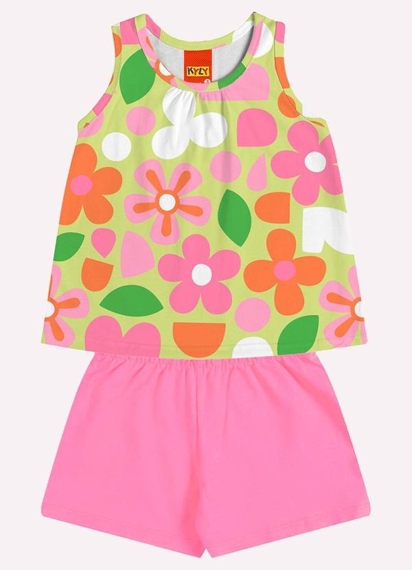 Conjunto Infantil Menina Estampado Amarelo