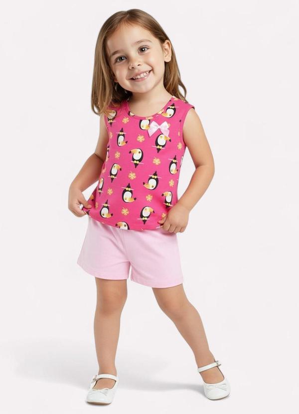 Conjunto Infantil Menina Estampado Rosa