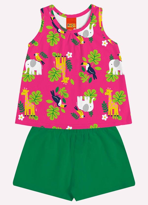 Conjunto Infantil Menina Estampado Rosa