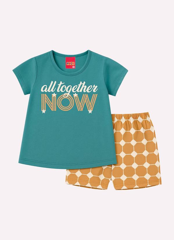 Conjunto Infantil Menina Estampado Verde