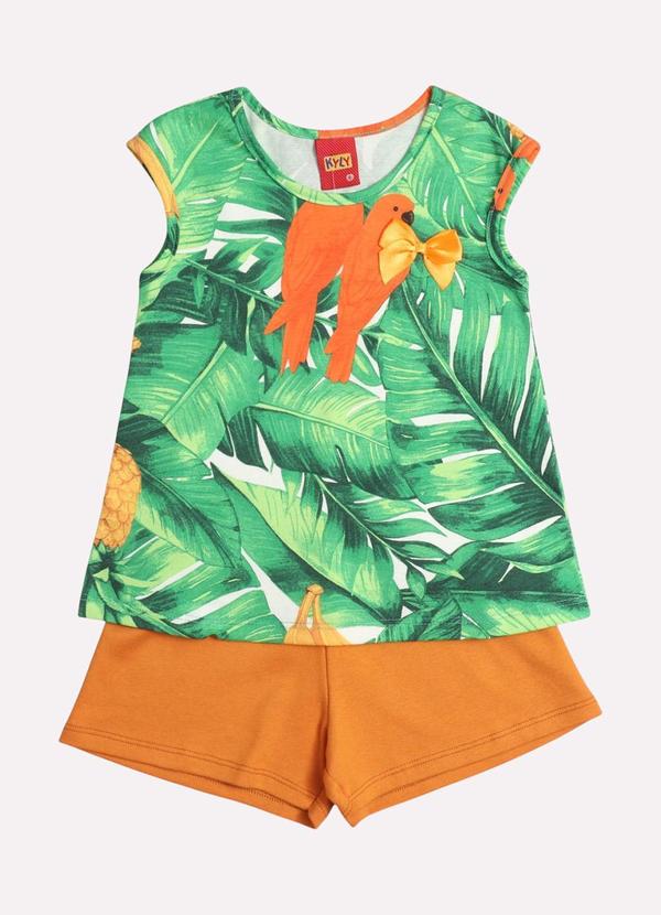 Conjunto Infantil Menina Estampado Verde